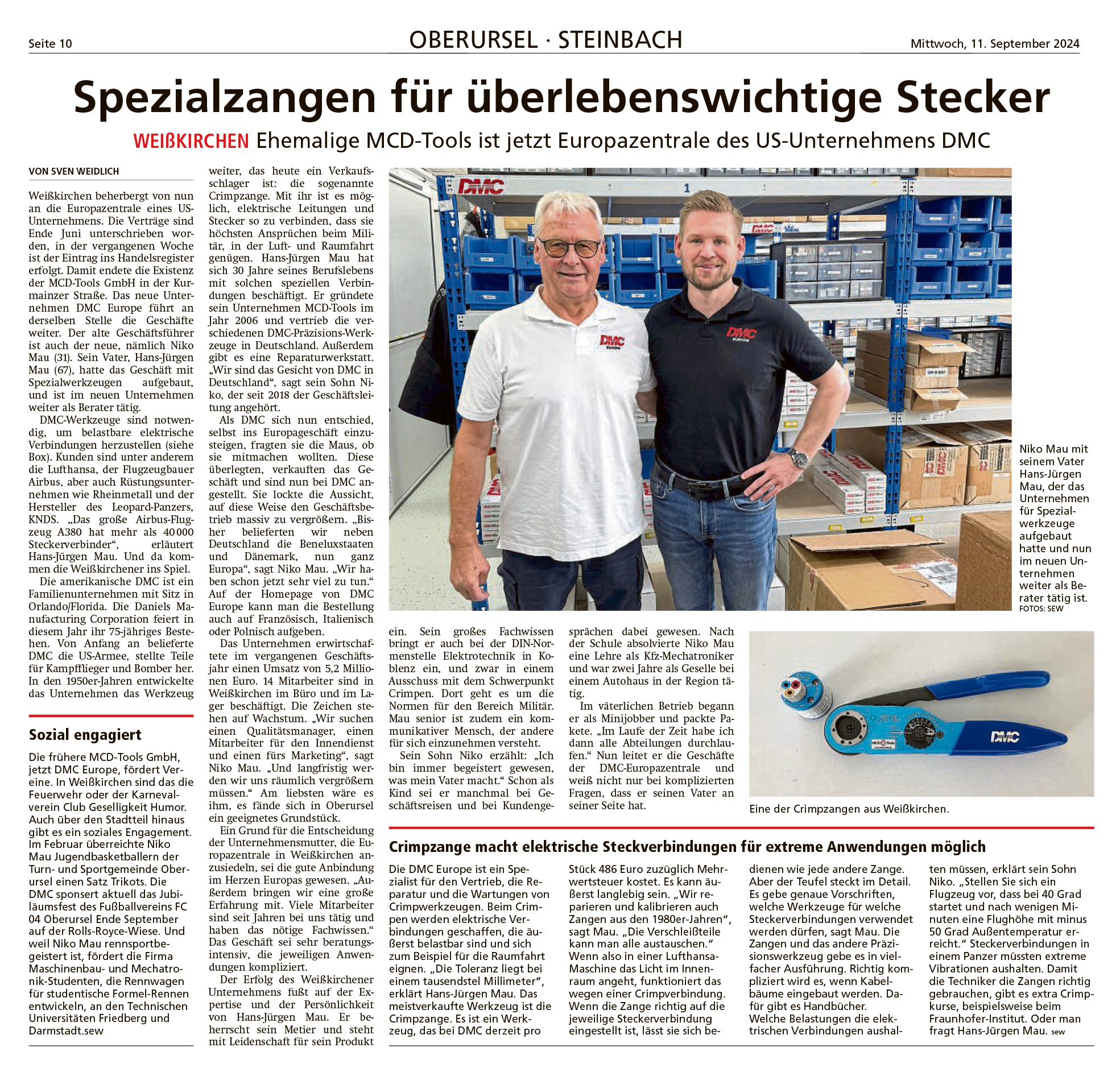 taunus zeitung article dmc europe september 2024